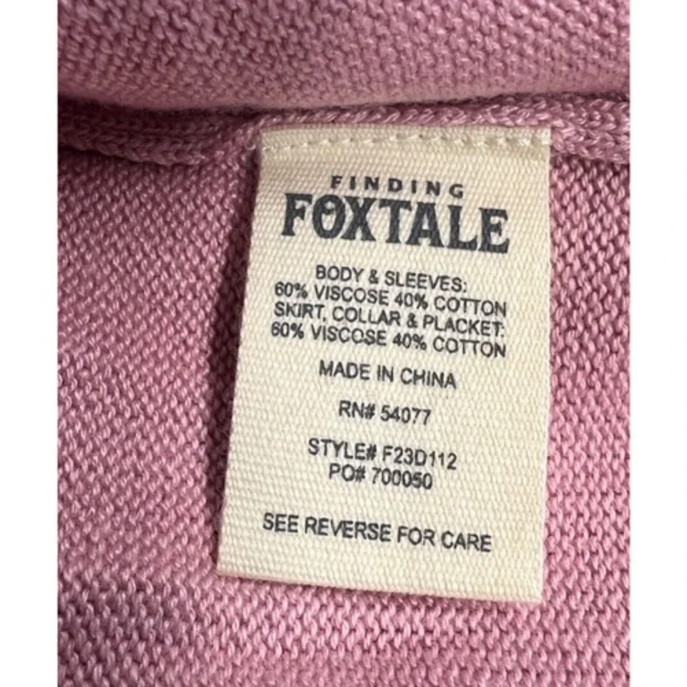 New Finding Foxtale Girls‎ Pink Heathered  Viscose Cotton Button Knit Dress 6